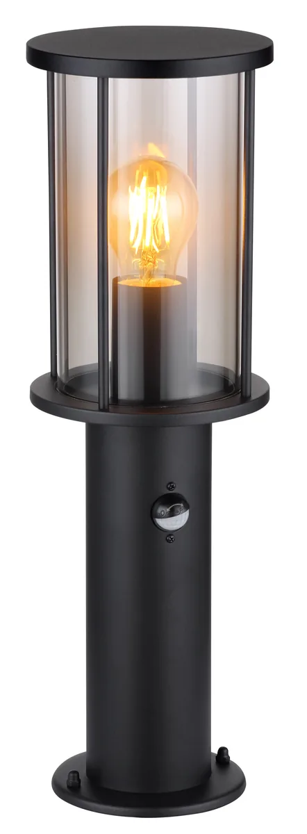 Globo GRACEY Outdoor Light - stainless steel black matt - glass smoke colored