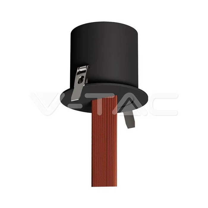 V-Tac Remote Recessed Canopy Feeder Only (D90 x H72mm) Sandy Black Body