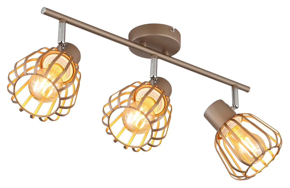 Globo OLIN spotlights - metal coffee colored matt - metal rods coffee colored matt