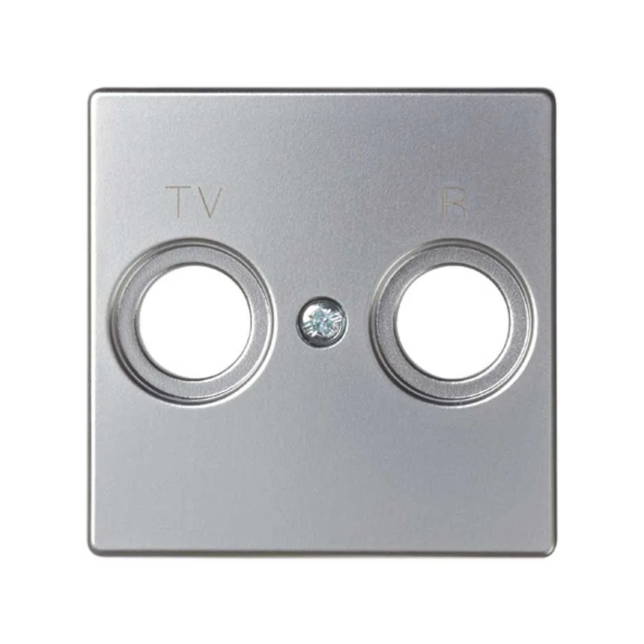 Simon Plate for R/TV inductive sockets aluminium Simon 82