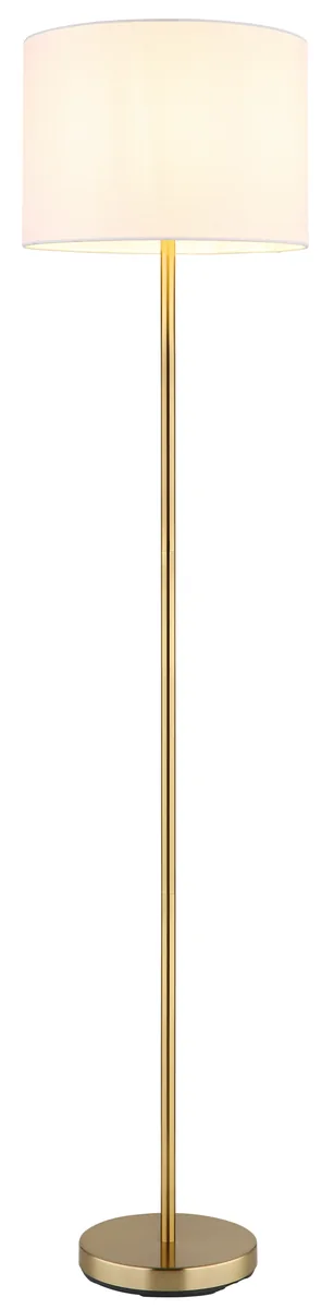Globo TRUETT Floor lamp - metal brass-coloured matt - linen white