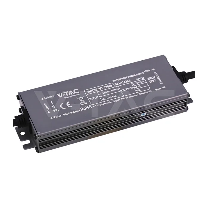 V-Tac Power Supply 60W 12V 5A IP67