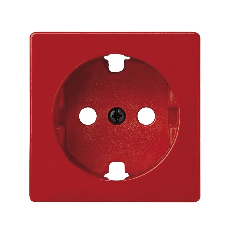 Simon Cover with safety device for German socket outlet red Simon 82