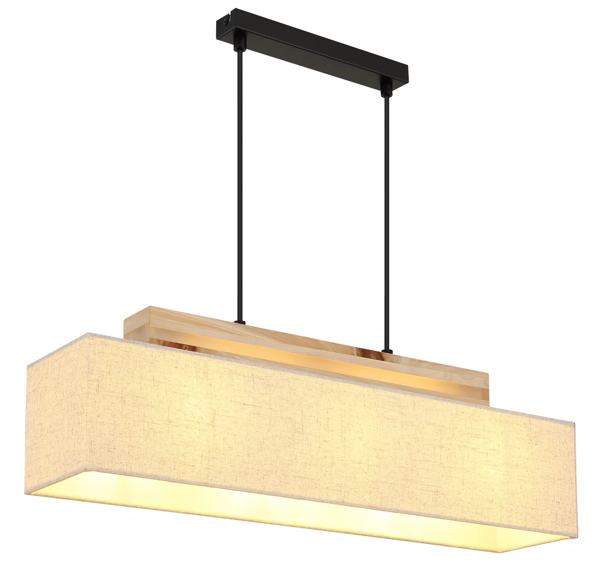 Globo ADAN pendant lamp - metal black matt - linen beige