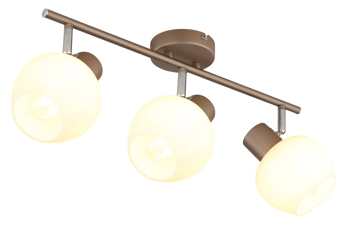 Globo EILEEN spotlights - metal coffee colored matt - glass opal