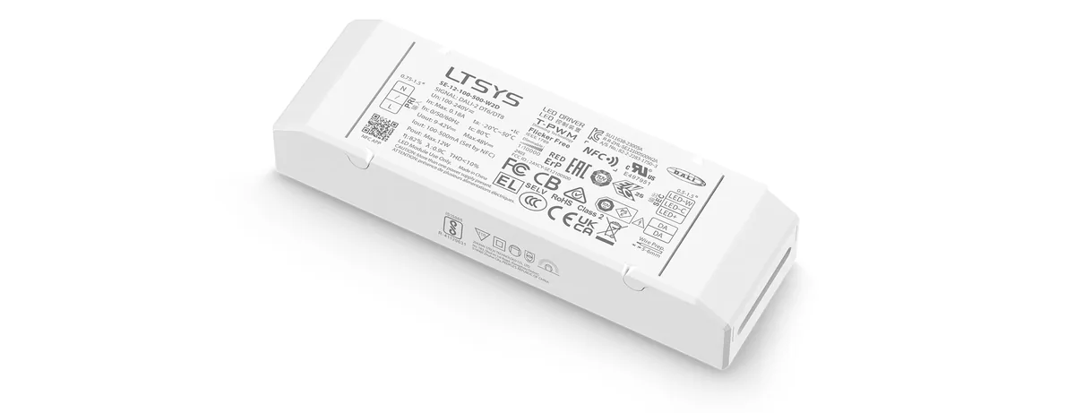 LTECH 12W 100-500mA NFC CC DALI-2 DT6/DT8 tunable white LED driver SE-12-100-500-W2D