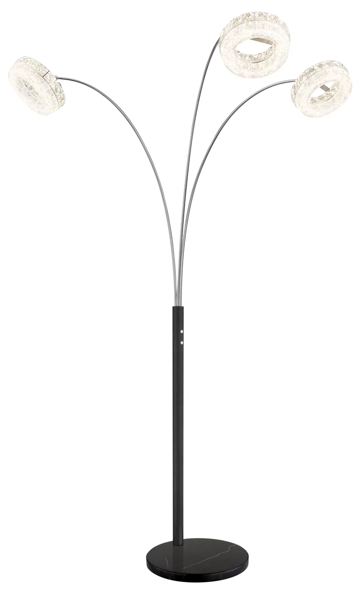 Globo LAUREL Floor lamp - metal black matt - acrylic clear