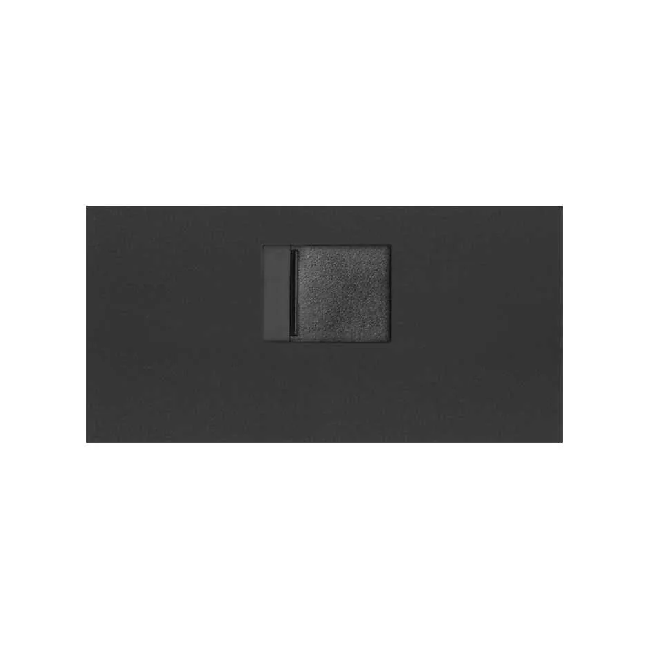 Simon Voice and data cover with dust cover for 1 matt black RJ45 connector Simon 100