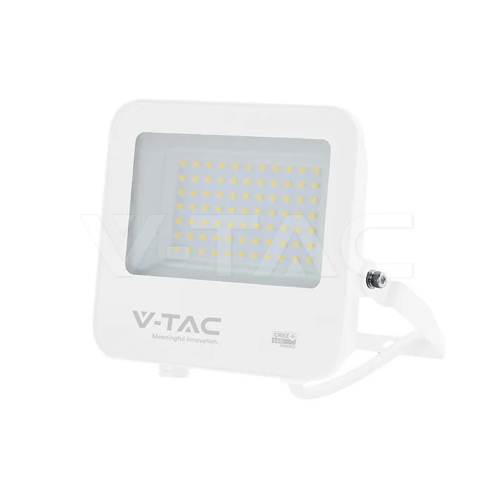 V-Tac 50W LED Floodlight CREE Chip White Body Grey Glass 6500K 135lm/W