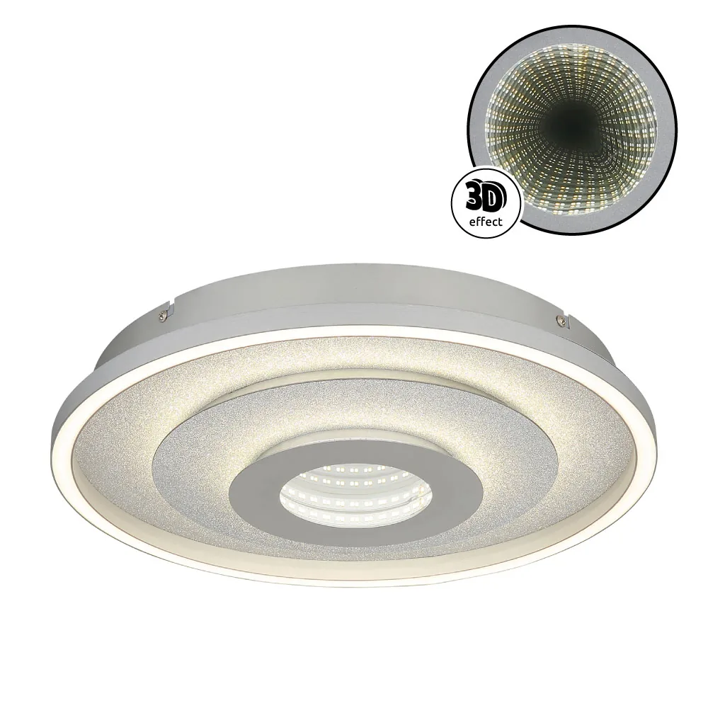 Globo MILES ceiling light - metal silver colored - aluminium silver colored brushed Co 67824 30