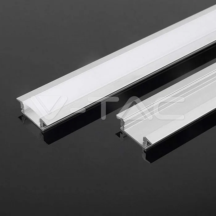 V-Tac LED Strip Mounting Kit With Diffuser Aluminum 2000* 24.7*7mm Milky
