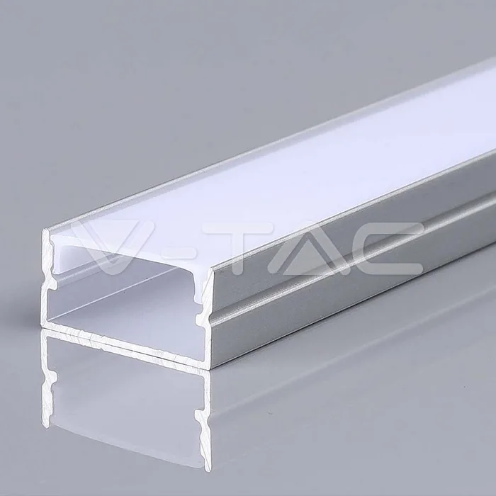 V-Tac LED Strip Mounting Kit With Diffuser Aluminum 2000*20*10mm Silver Body