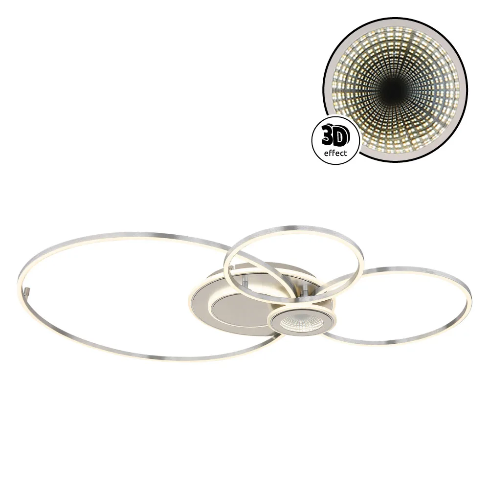 Globo BELTRAN ceiling light - metal silver colored matt - aluminium silver colored brushed