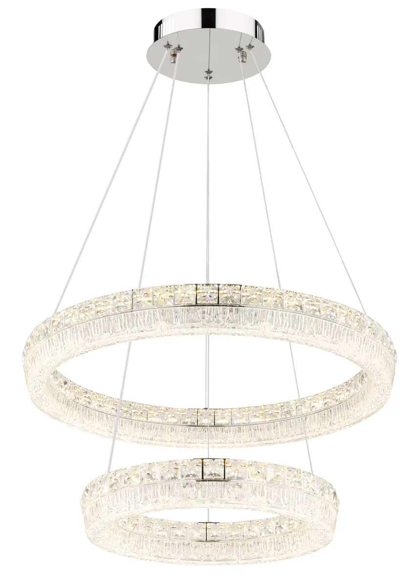 Globo LAUREL pendant lamp - metal chromed - acrylic clear