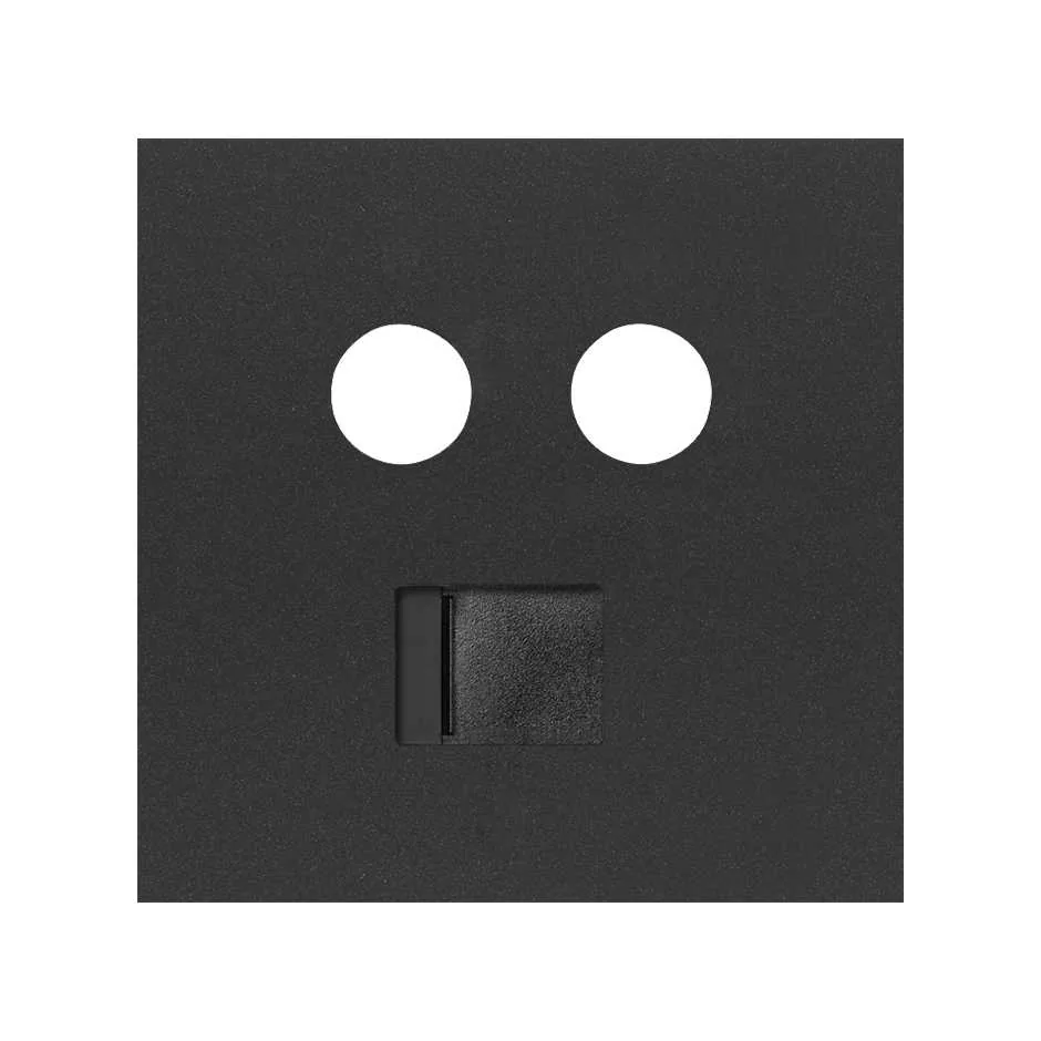 Simon Cover for inductive sockets R / TV + SAT and RJ45 voice and data matt black Simon 100