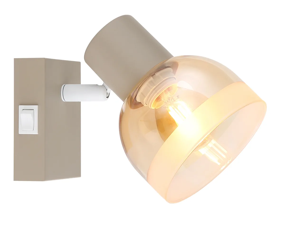 Globo KAIRO spotlights - metal sand colored matt - glass amber