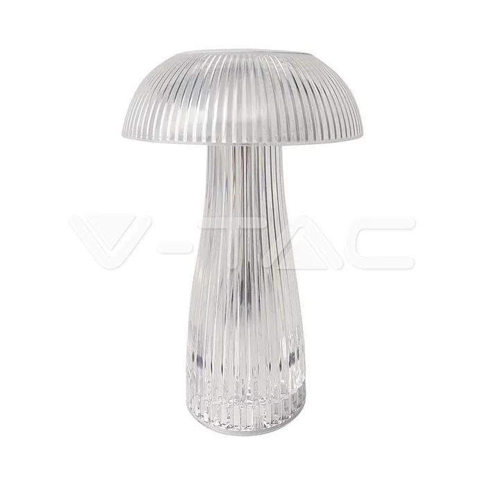 V-Tac LED Table Lamp 800mAh Battery 160 x 250 3 in 1 Transparent Body
