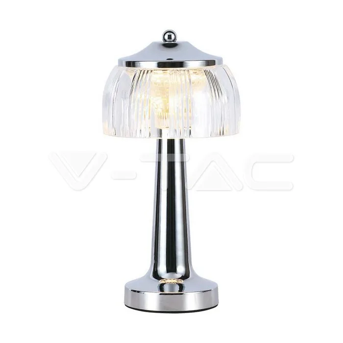 V-Tac LED Table Lamp 1800mAH BatteryD:13.5*26.5 Chrome Body3IN1