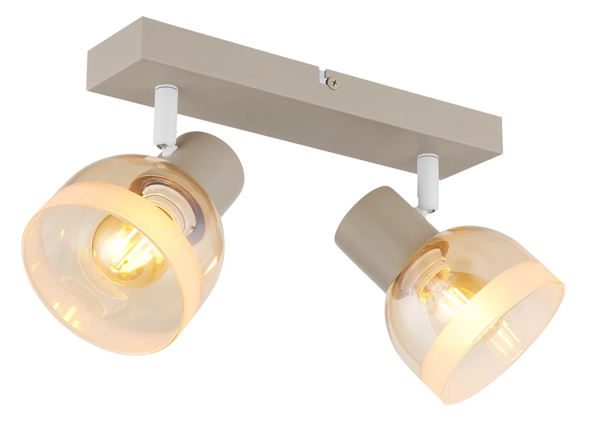 Globo KAIRO spotlights - metal sand colored matt - glass amber