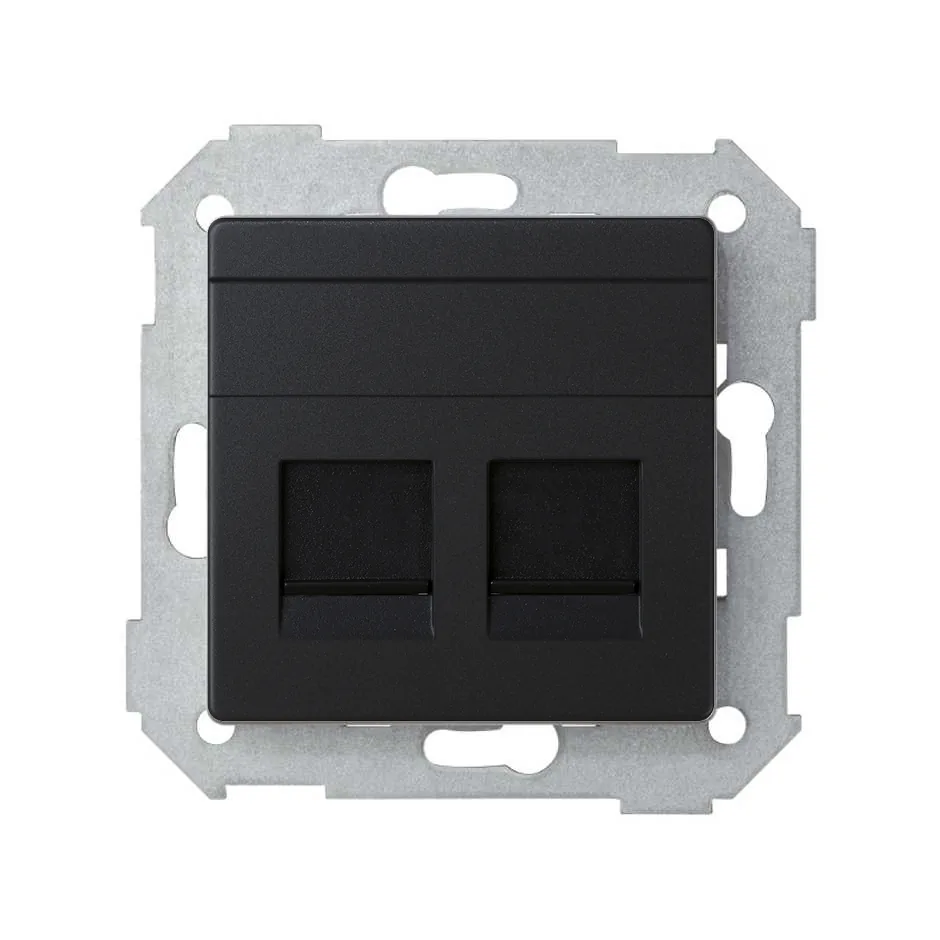 Simon Flat universal V&D plate with dust cover for 2 RJ45 Simon 82 Concept