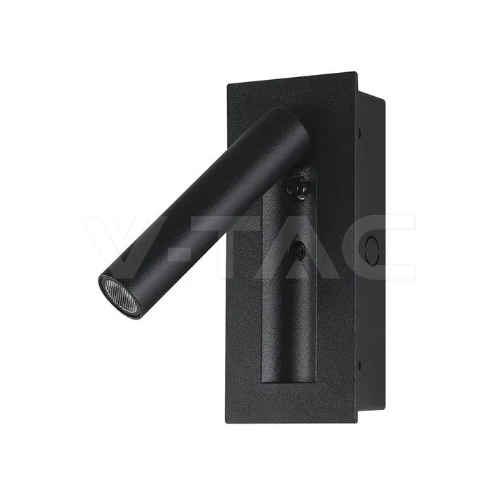 V-Tac 2W LED Bedside Light CREE CHIP Aluminum+PC Black Body IP20 3000K