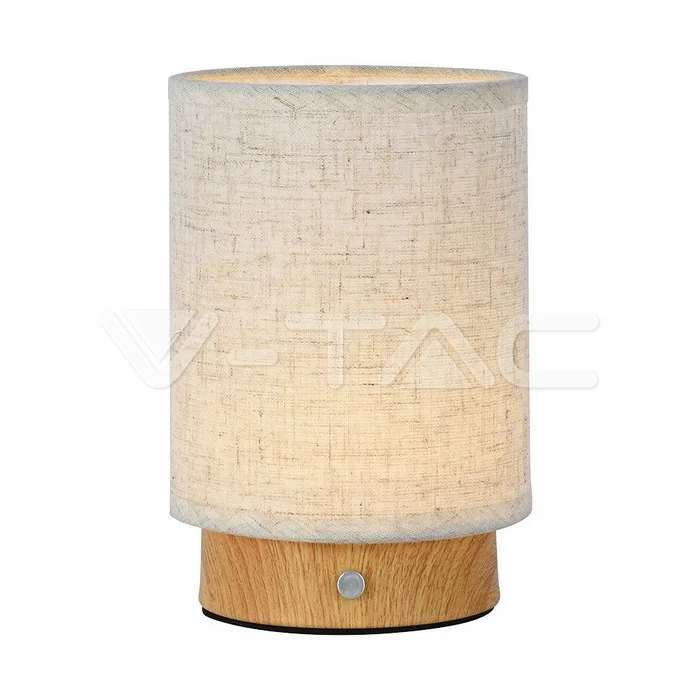 V-Tac 3W LED Fabric Table Lamp 3000K Beige Body