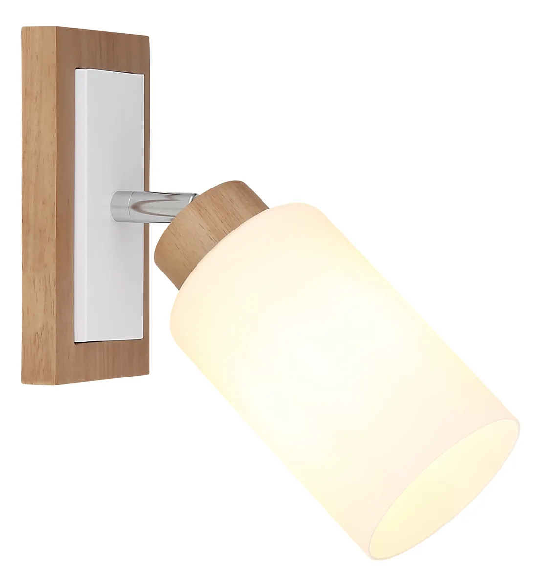 Globo ROWENA spotlights - wood brown - glass opal matt