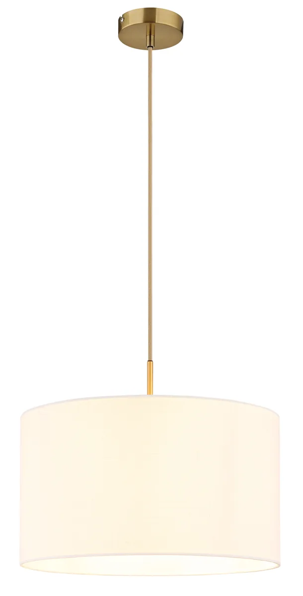 Globo TRUETT pendant lamp - metal brass-coloured matt - linen white