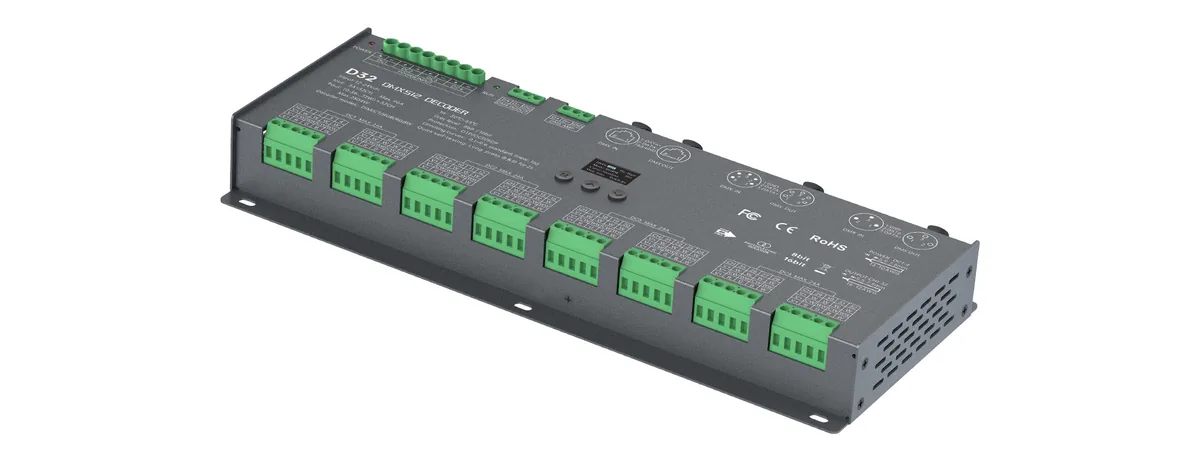 LTECH 12-24VDC 32CHx3A CV DMX512/RDM Decoder D32