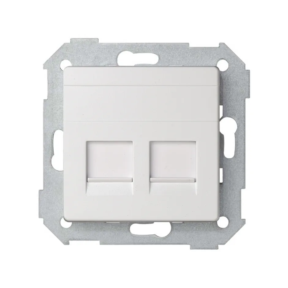 Simon Flat universal V&D plate with dust cover for 2 RJ45 Simon 82 Concept