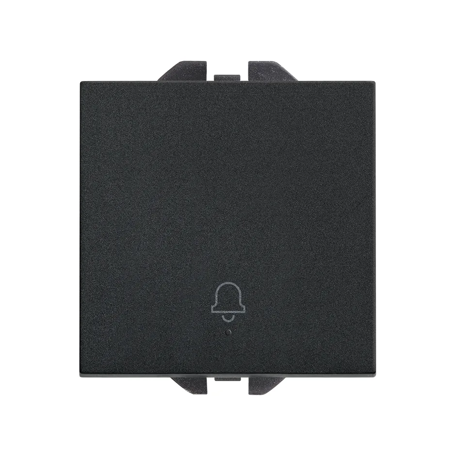 Simon Push-button switch with bell symbol 10A 230V~ and fast terminal connection system matt black Simon 270