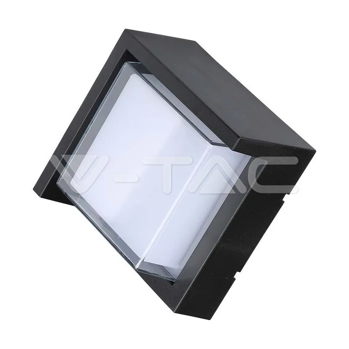 V-Tac 7W LED Wall Light Sami-Frame Black Square IP65 3000K