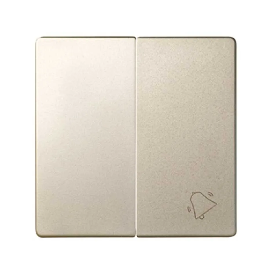 Simon Double rocker for set of 1 2-way switch and 1 push button with bell symbol champagne Simon 82