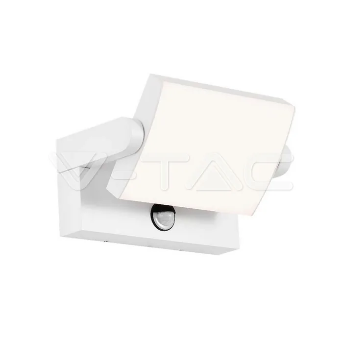 V-Tac 17W LED Wall Light Sensor White Body 3000K IP65