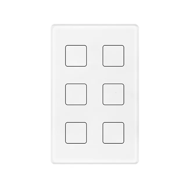 6 Key DALI Wall Switch Touch Panel SR-2422T6-DA2-US Switches