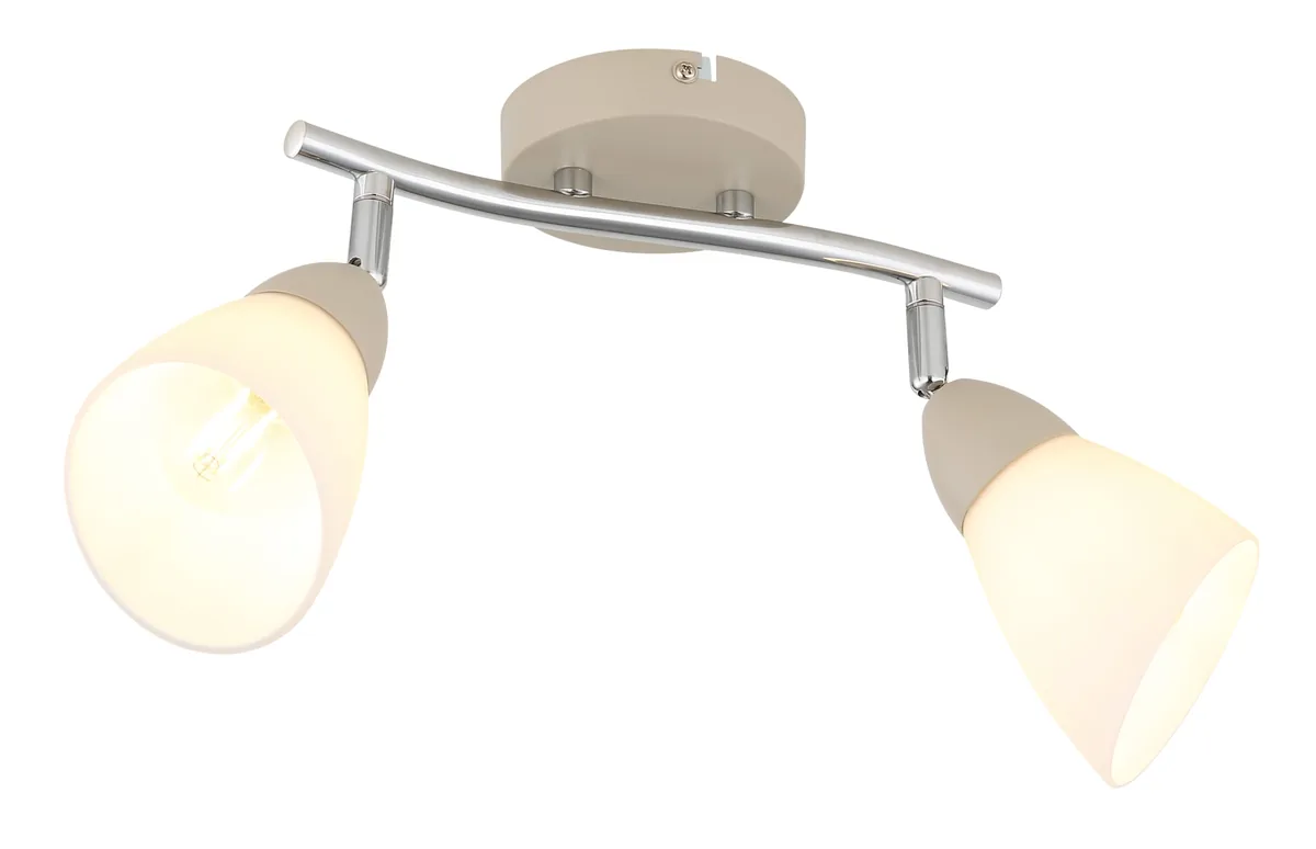 Globo PAULA spotlights - metal sand colored matt - glass opal