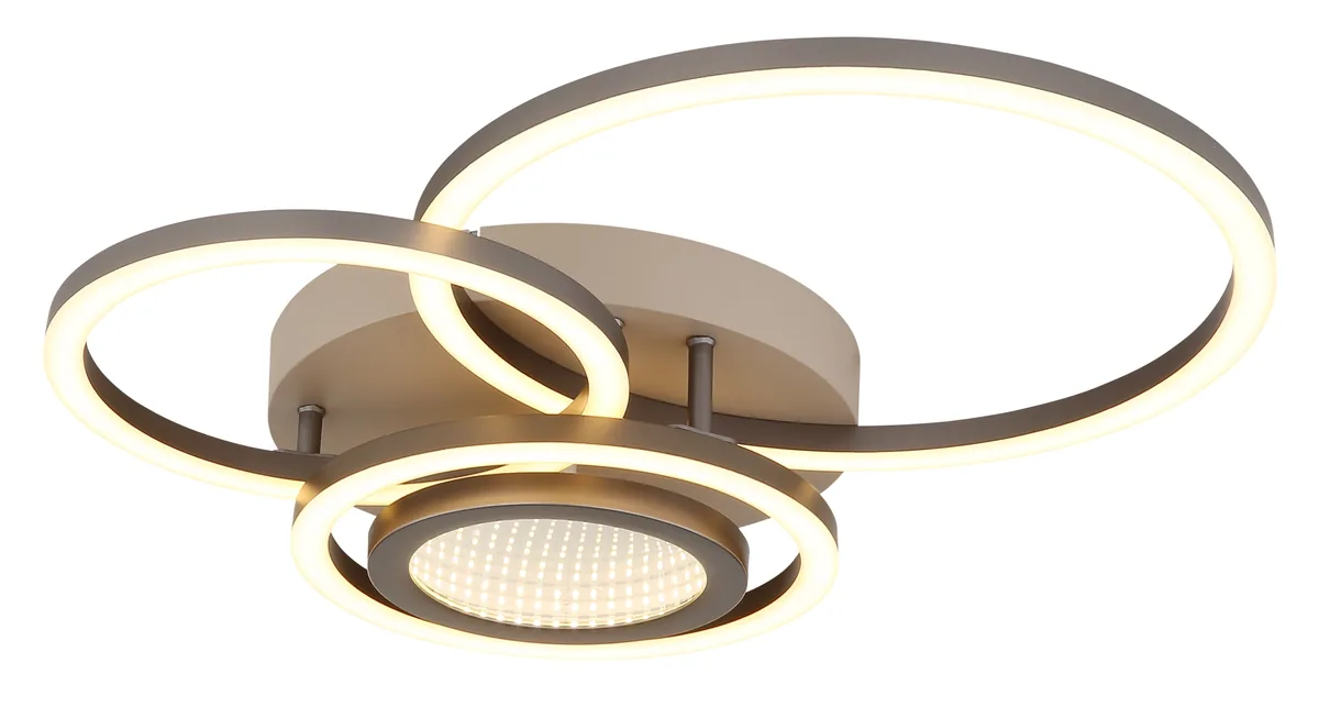 Globo RANDELL ceiling light - metal sand colored matt - plastic coffee colored matt