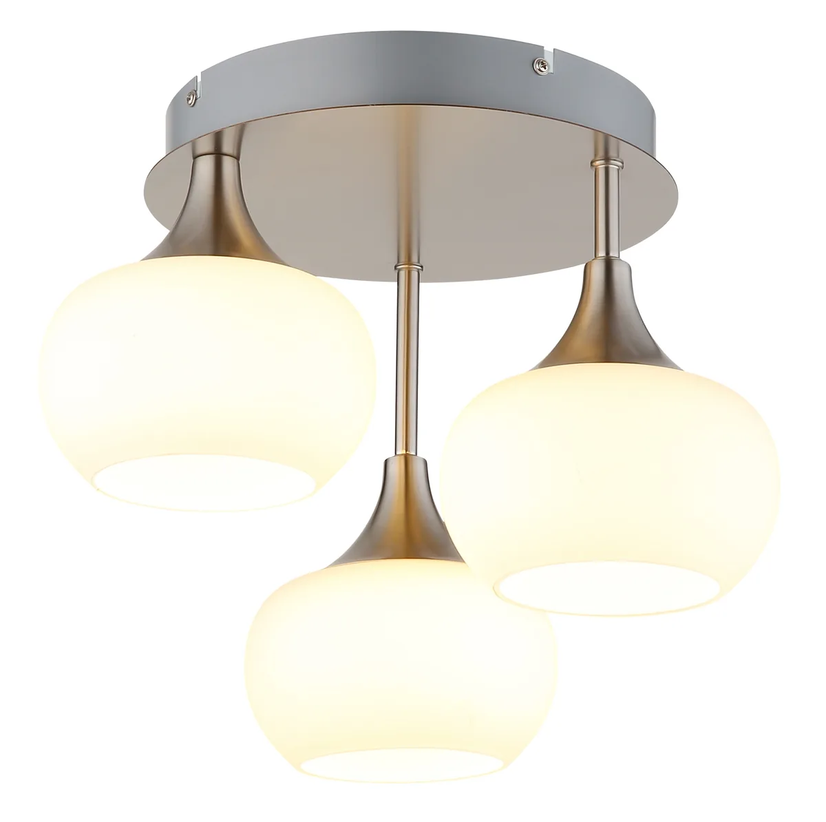 Globo LUI ceiling light - metal nickel matt - glass opal