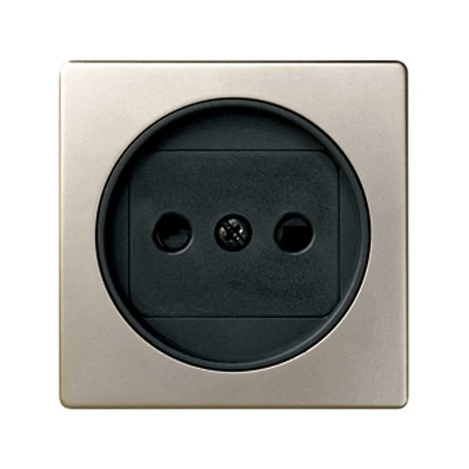 Simon Cover with safety device for Two-pole socket outlet champagne Simon 82