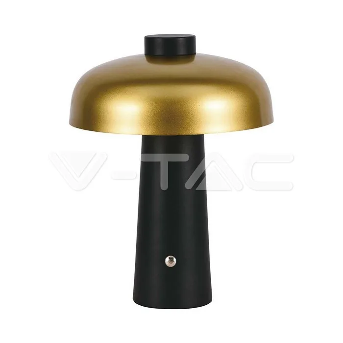V-Tac 3W LED Table Lamp Rechargeable 1800mAh Battery Gold + Black