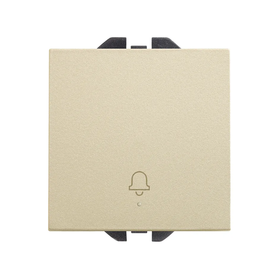 Simon Push-button switch with bell symbol 10A 230V~ and fast terminal connection system champagne Simon 270