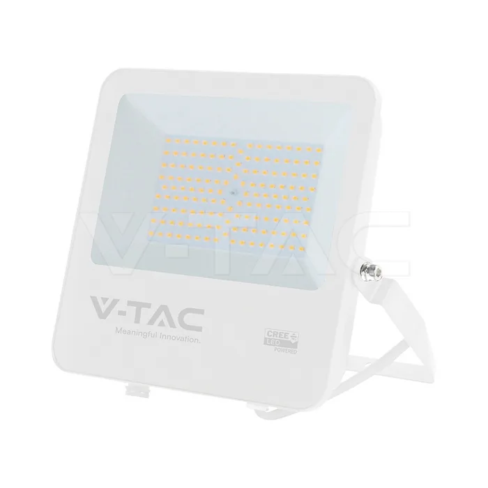 V-Tac 100W LED Floodlight CREE Chip White Body Grey Glass 6500K 135lm/W