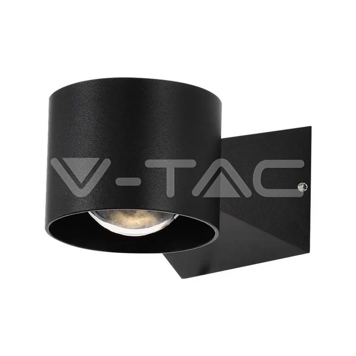 V-Tac 6W LED Wall Light 4000K Black Body IP65