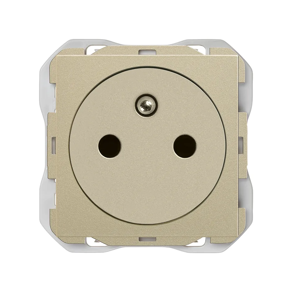 Simon 2P+T clean modular socket outlet 16A 250 V~ with screw terminal system champagne Simon 270