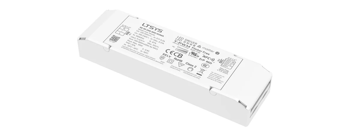 LTECH 30W 200-800mA NFC CC Matter Tunable White LED Driver SE-30-200-800-W2MA