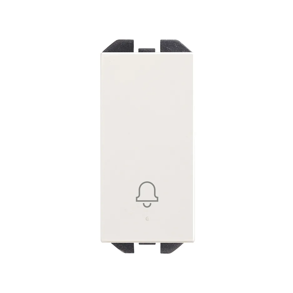 Simon Push-button switch with bell symbol 10AX 230V~ slender rocker and fast terminal connection system matt white Simon 270