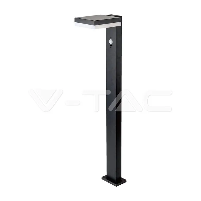 V-Tac 5.5W LED Solar Bollard Lamp With PIR Sensor & Battery 2200MA LI 3.7V