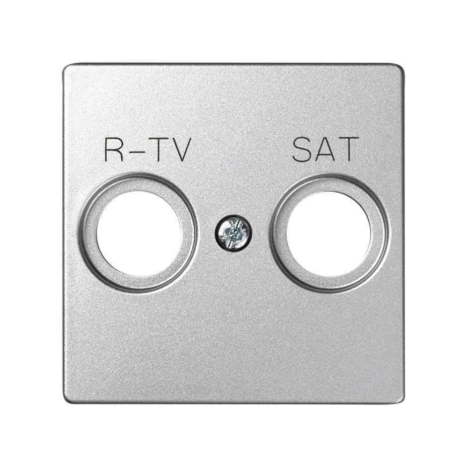 Simon Plate for inductive R/TV/SAT sockets cold aluminium Simon 82 Detail