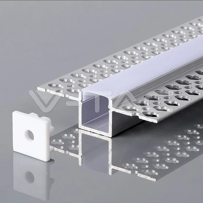 V-Tac LED Strip Mounting Kit With Diffuser Aluminum 2000*55*15mm Silver Body