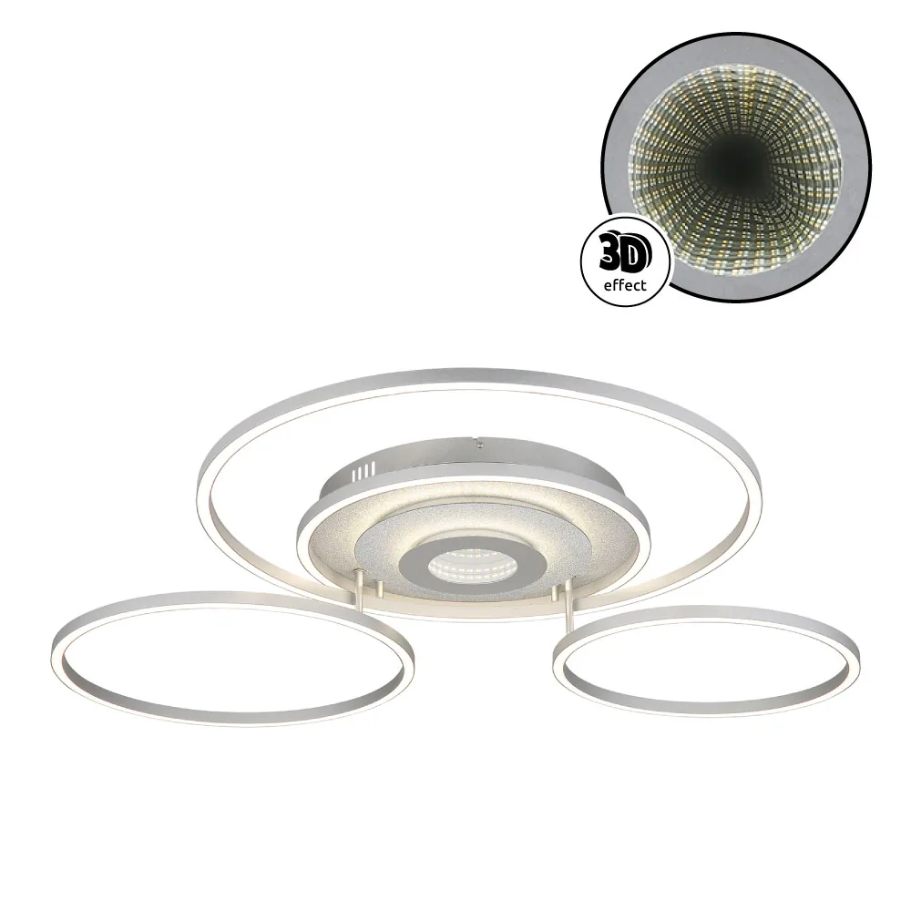 Globo MILES ceiling light - metal silver colored - aluminium silver colored brushed Co 67824 60